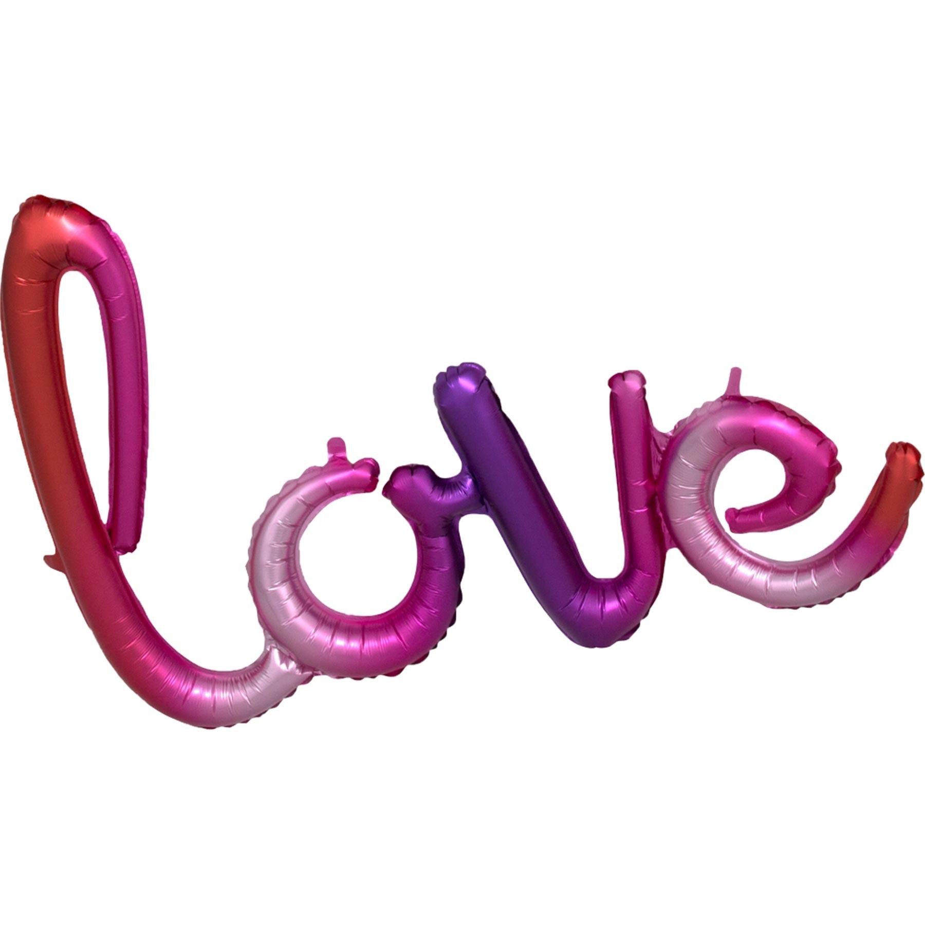 Ombre Love Script Phrase 78x53cm Balloons & Streamers - Party Centre - Party Centre