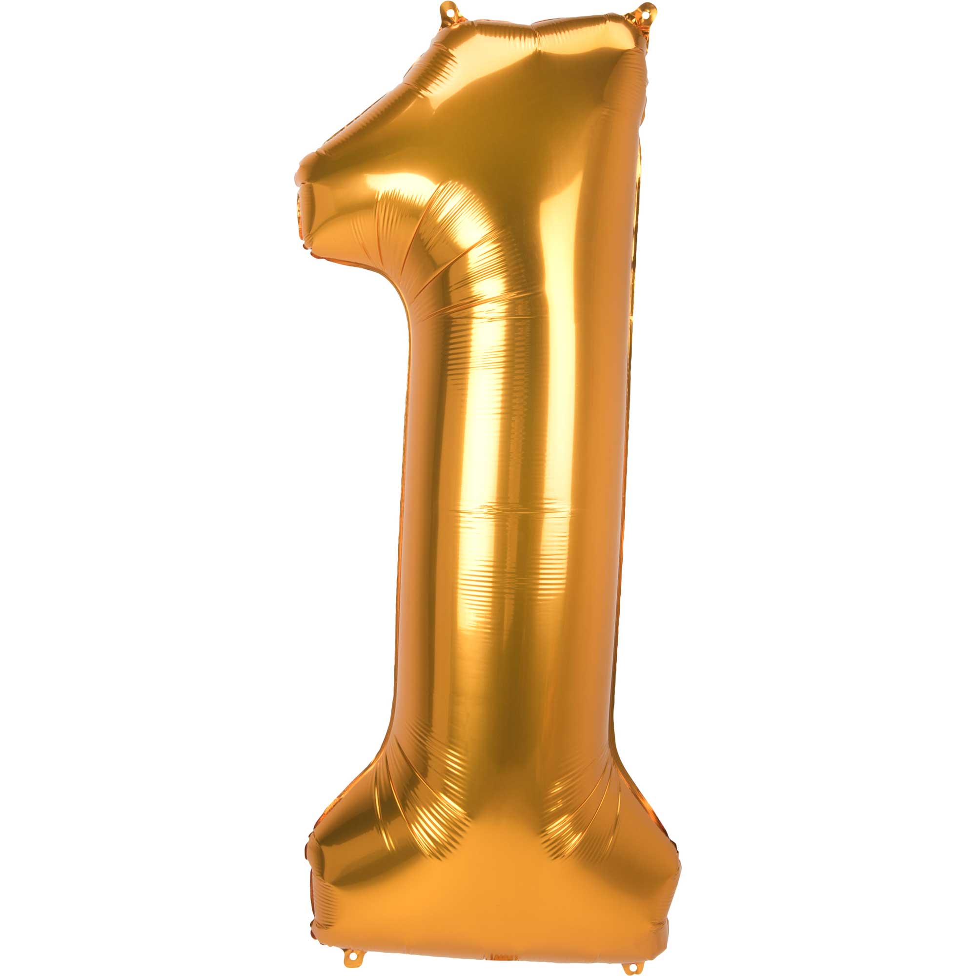 بالون فويل مجسم كبير عملاق رقم 1 بلون ذهبي ومقاس 55 × 134 سم - Party Centre