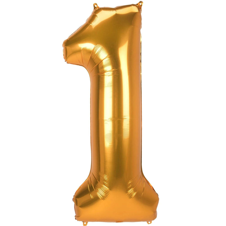 Gold Number Jumbo Foil Balloons with Helium (Store Collection Only)