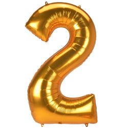 Gold Number Jumbo Foil Balloons without Helium (Delivery Only)