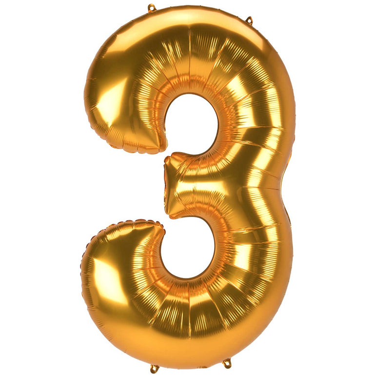 Gold Number Jumbo Foil Balloons without Helium (Delivery Only)