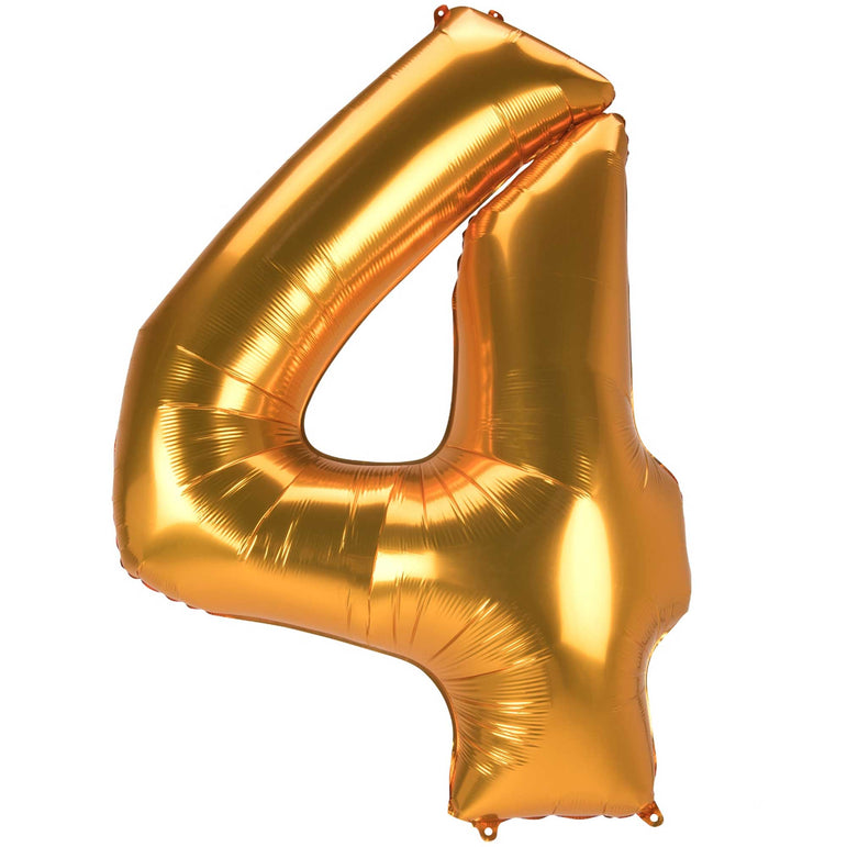 Gold Number Jumbo Foil Balloons without Helium (Delivery Only)