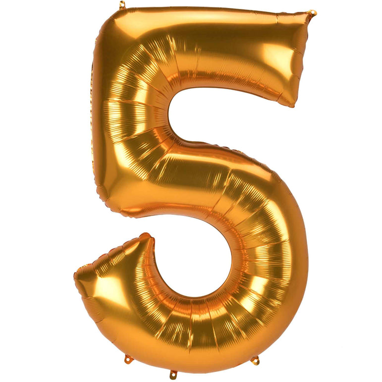 Gold Number Jumbo Foil Balloons without Helium (Delivery Only)
