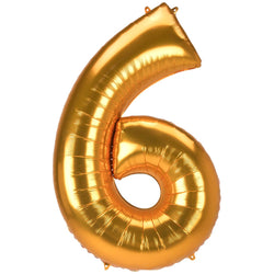 Gold Number Jumbo Foil Balloons without Helium (Delivery Only)