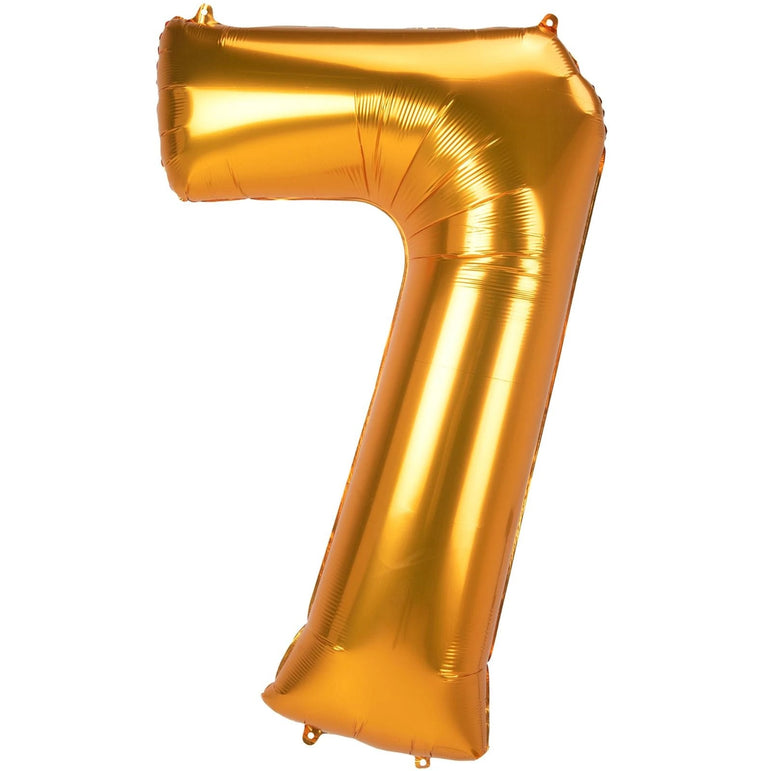 Gold Number Jumbo Foil Balloons without Helium (Delivery Only)