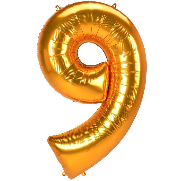 Gold Number Jumbo Foil Balloons without Helium (Delivery Only)