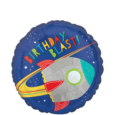 Blast off Birthday Foil Balloon 45cm Balloons & Streamers - Party Centre - Party Centre