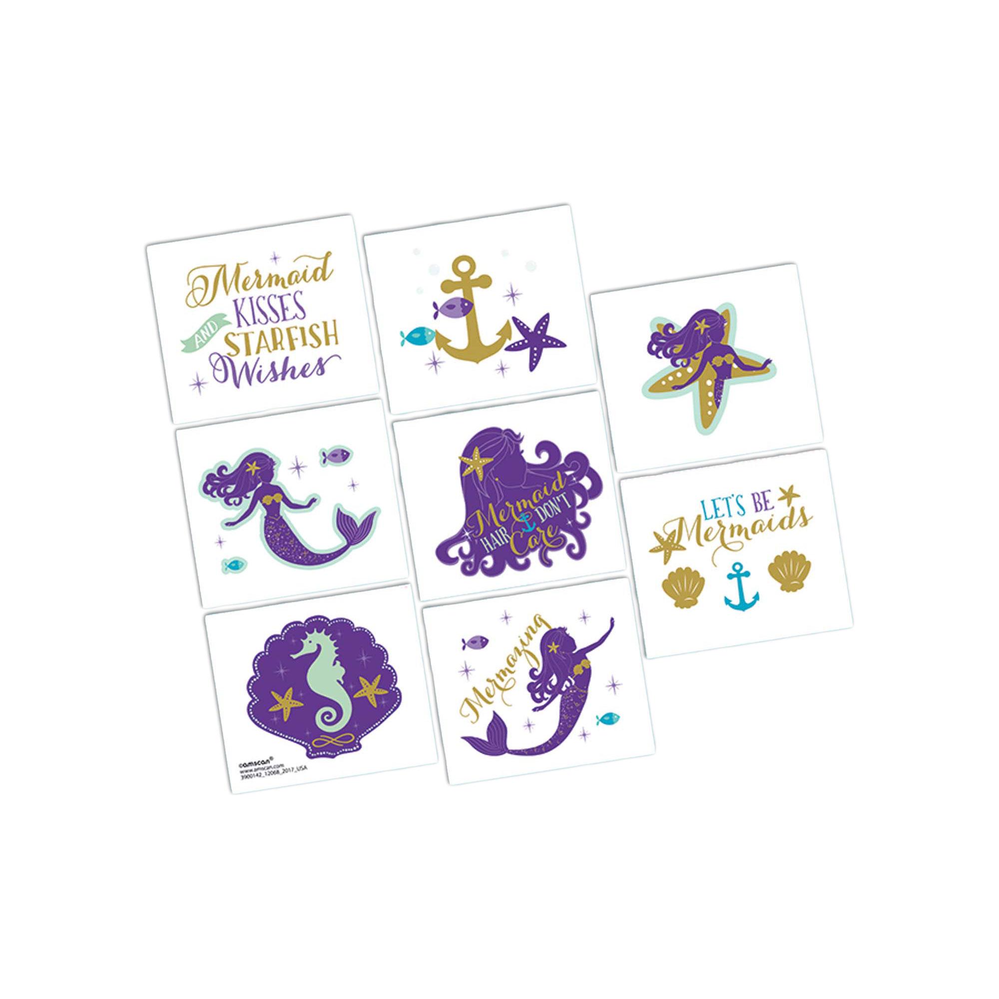Mermaid Wishes Tattoo Favors 8pcs Party Favors - Party Centre - Party Centre