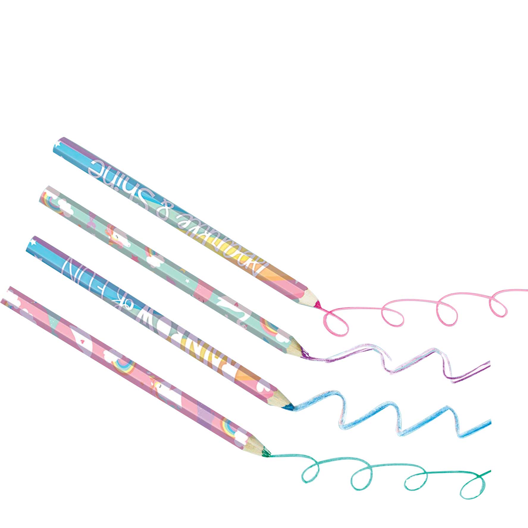 Magical Rainbow Birthday Pencil 4pcs Party Favors - Party Centre - Party Centre