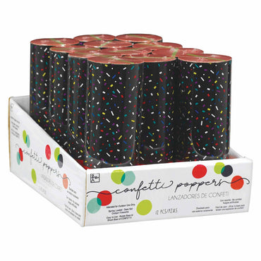 New Year Multi Color Confetti Party Poppers Foil Large Party Accessories - Party Centre - Party Centre