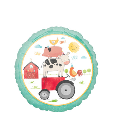 Barnyard Birthday Round Foil Balloon 45cm Balloons & Streamers - Party Centre - Party Centre