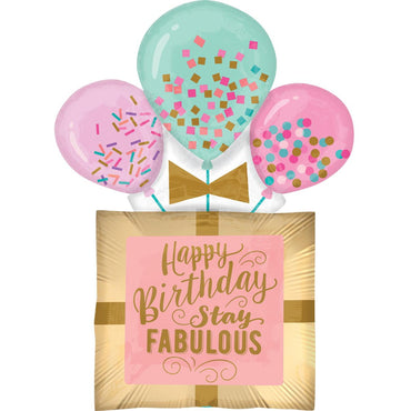 Fabulous Birthday Gift SuperShape Foil Balloon 58x81cm Balloons & Streamers - Party Centre - Party Centre