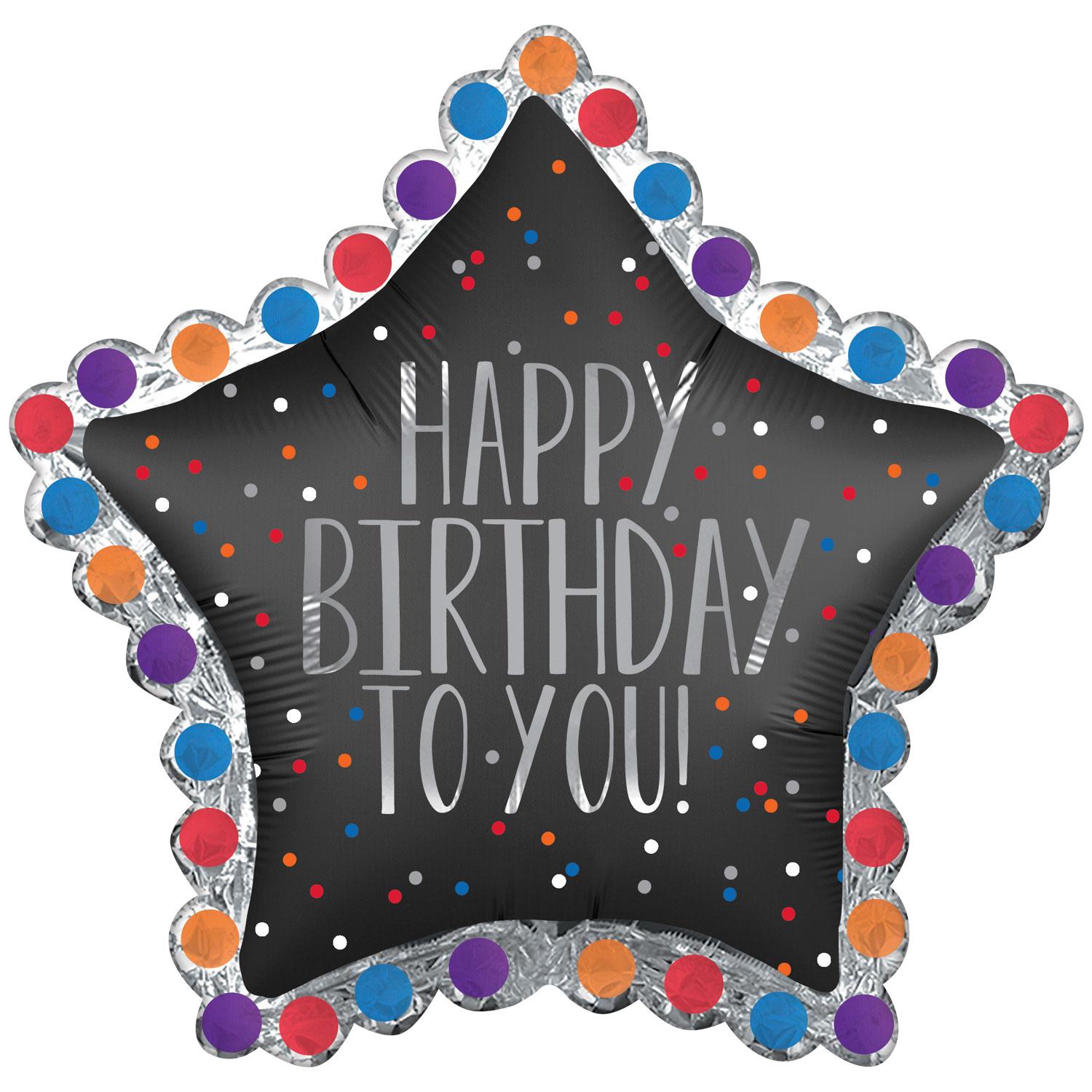 Happy Birthday to You Satin Star SuperShape Balloon 86x81cm Balloons & Streamers - Party Centre - Party Centre