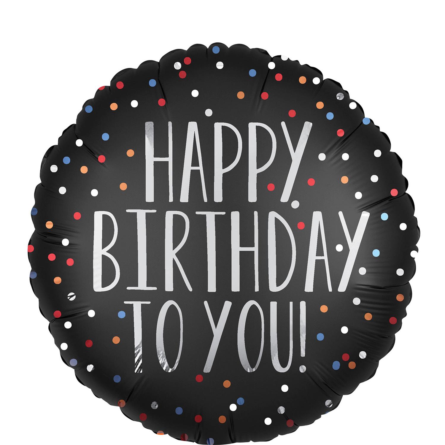 Happy Birthday to You Satin Dots Foil Balloon 45cm Balloons & Streamers - Party Centre - Party Centre