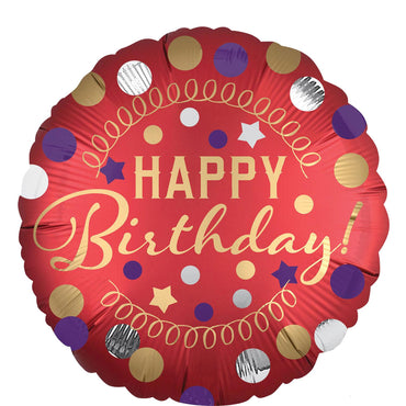 Party Red Satin Foil Balloon 45cm Balloons & Streamers - Party Centre - Party Centre