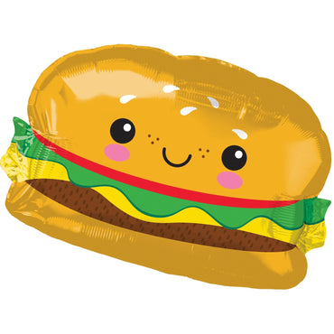 Hamburger SuperShape Foil Balloon 66x45cm Balloons & Streamers - Party Centre - Party Centre
