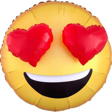 Emoticon Heart Eyes EZ-Fill Multi-Balloon 71cm Balloons & Streamers - Party Centre - Party Centre