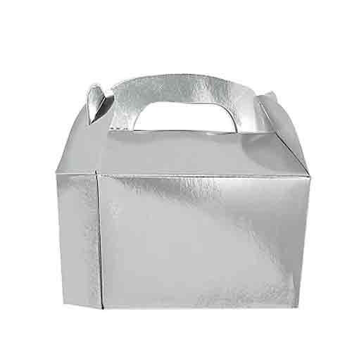 Silver Foil Paper Gable Box - Party Centre