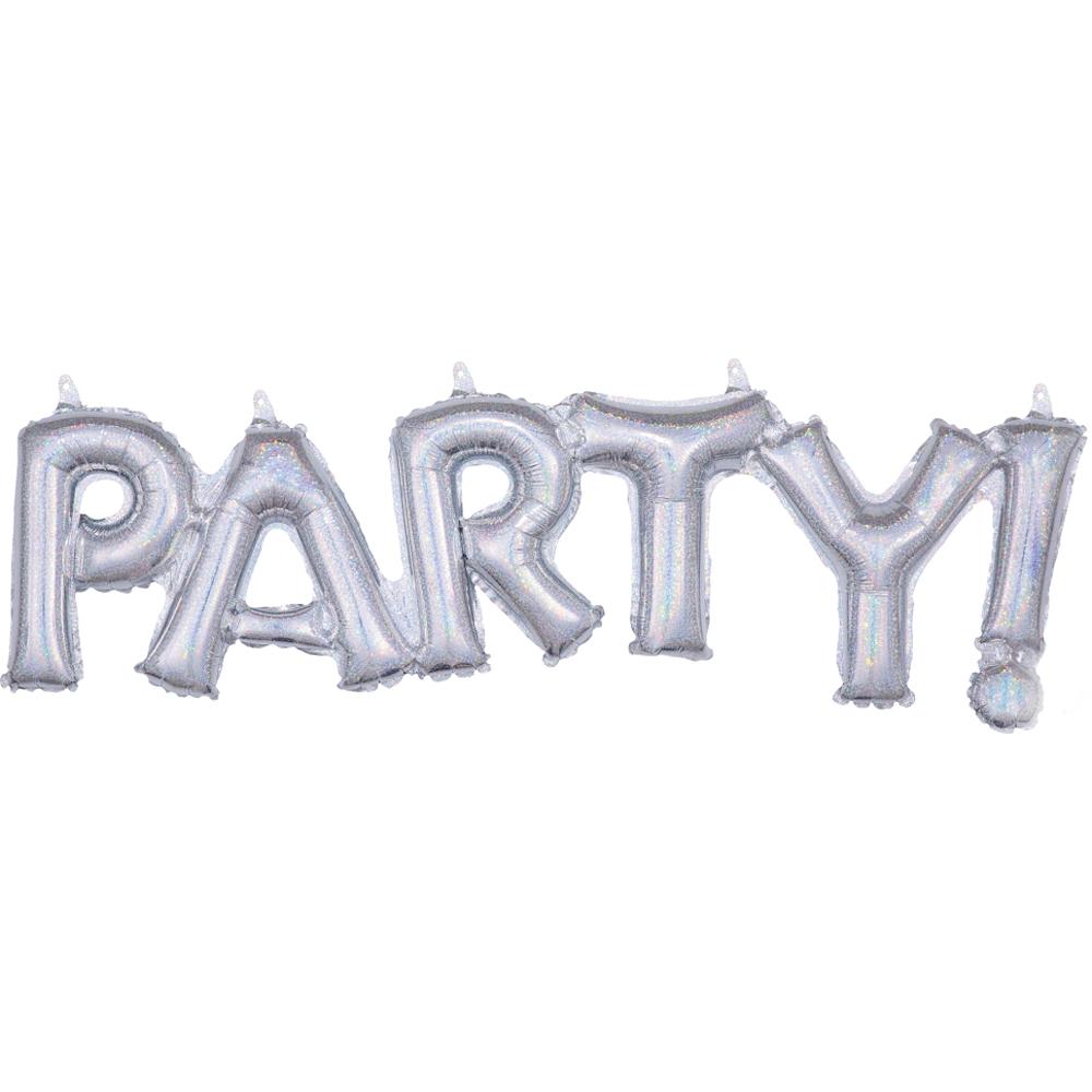 Party Holographic Block Phrase Foil Balloon 83x22cm Balloons & Streamers - Party Centre - Party Centre