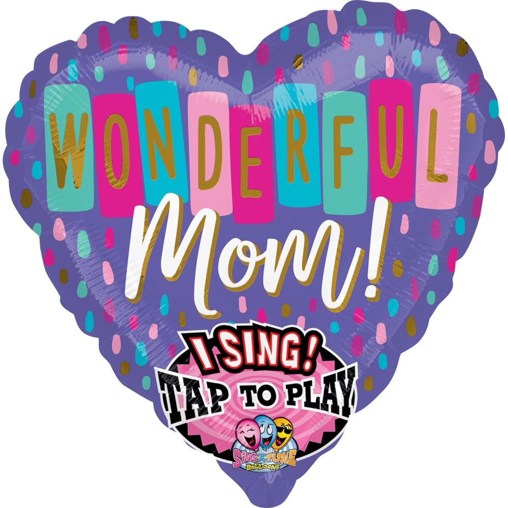 Wonderful Mom Gold Jumbo Sing-A-Tune Balloon 71cm Balloons & Streamers - Party Centre - Party Centre