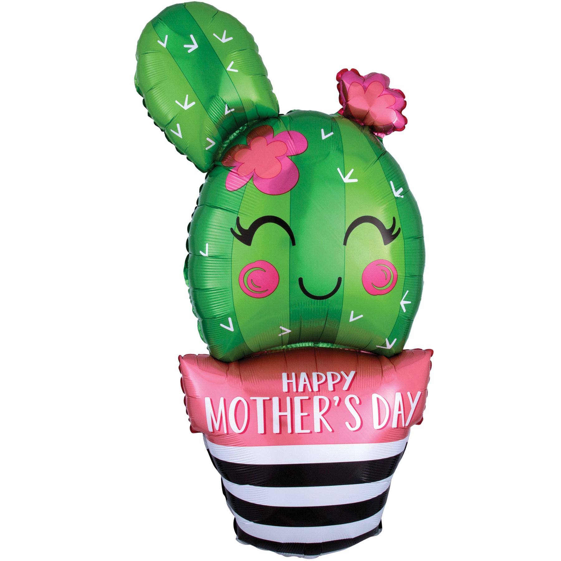 Happy Mother's Day Cactus SuperShape Balloon 45x88cm Balloons & Streamers - Party Centre - Party Centre