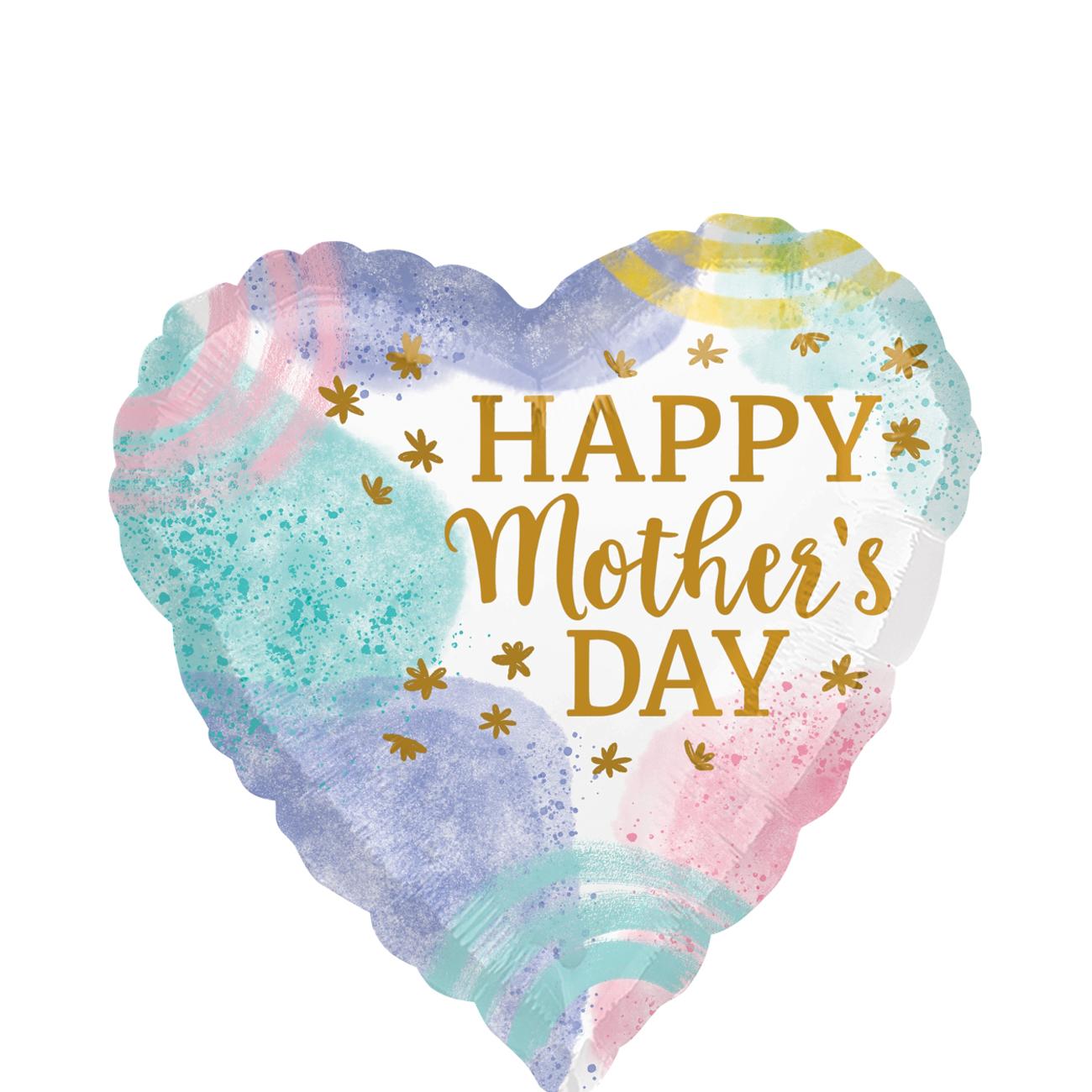 Happy Mother's Day Pastel Watercolor Foil Balloon 45cm Balloons & Streamers - Party Centre - Party Centre