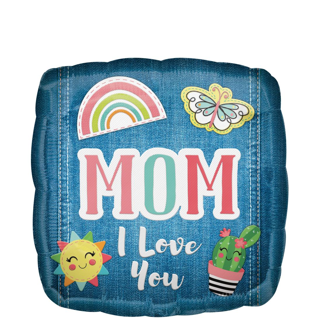 Mom I Love You Patches Foil Balloon 45cm Balloons & Streamers - Party Centre - Party Centre