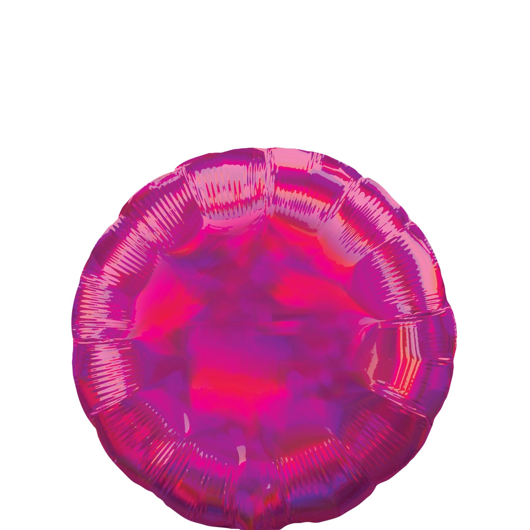 Magenta Iridescent Circle Holographic Foil Balloon 45cm Balloons & Streamers - Party Centre - Party Centre