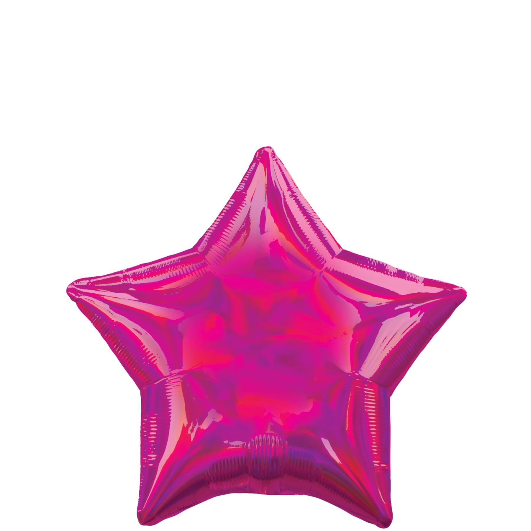 Magenta Iridescent Star Holographic Foil Balloon 45cm Balloons & Streamers - Party Centre - Party Centre
