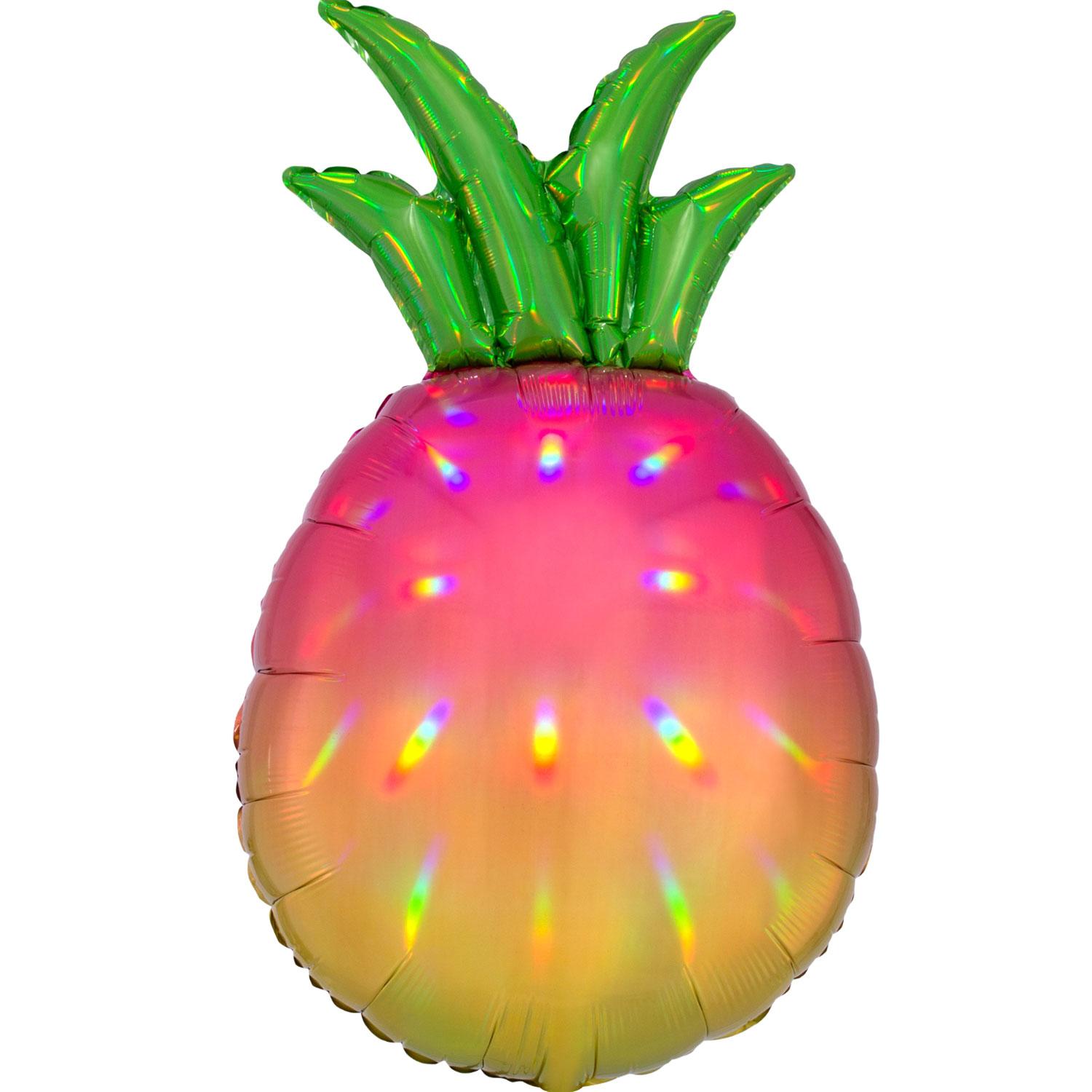 Pineapple Iridescent Holographic SuperShape Balloon 43x78cm Balloons & Streamers - Party Centre - Party Centre