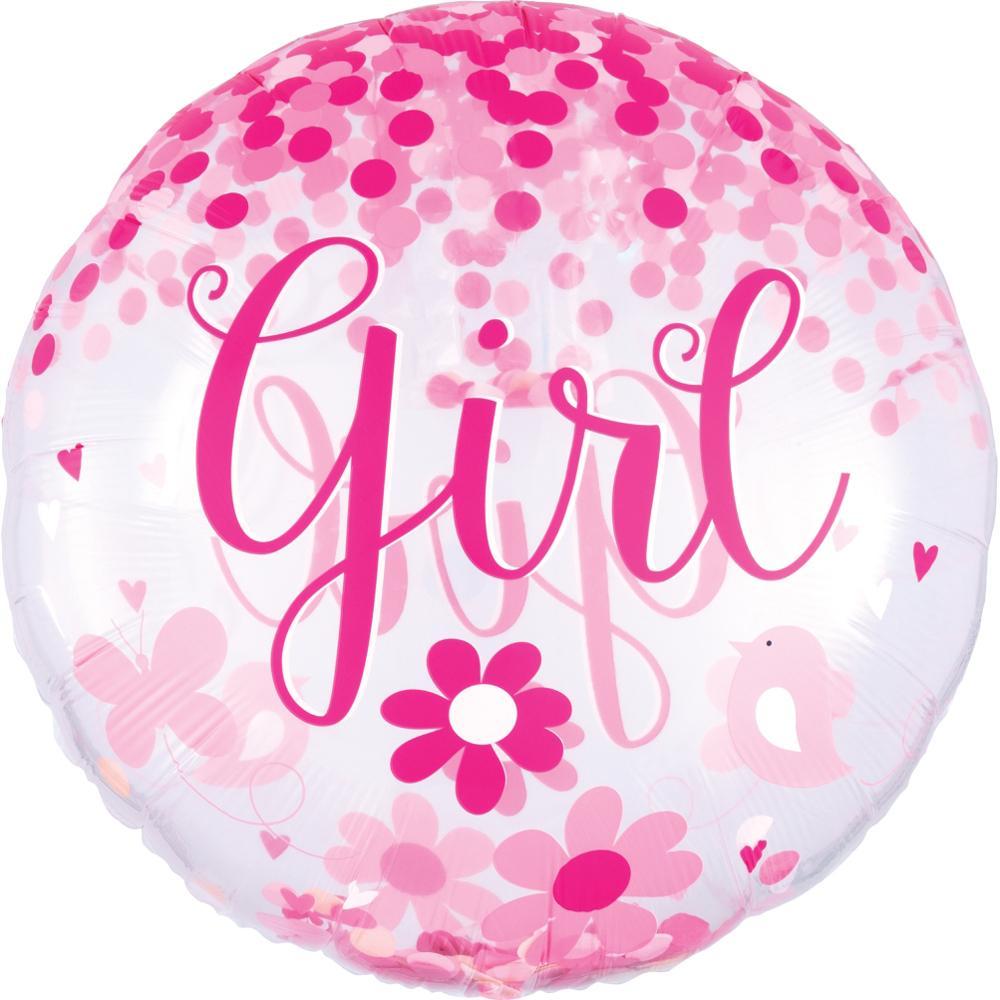 Baby Girl Confetti Balloon 71cm Balloons & Streamers - Party Centre - Party Centre