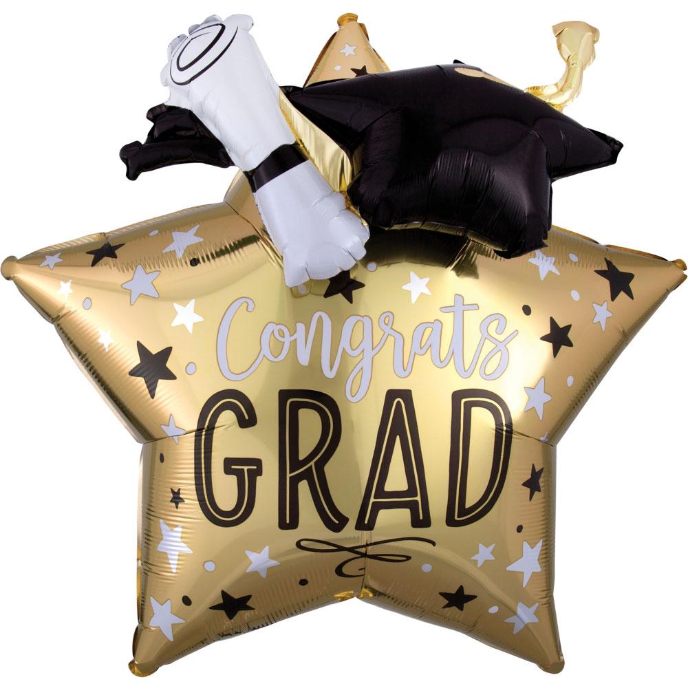 Graduation Star, Cap & Diploma Multi-Balloon 71cm Balloons & Streamers - Party Centre - Party Centre