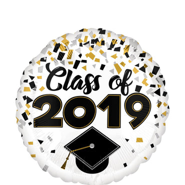 Class of 2019 Confetti Foil Balloon 45cm Balloons & Streamers - Party Centre - Party Centre