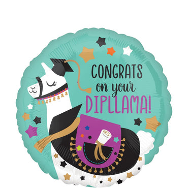 Congrats on Your Dipllama Foil Balloon 45cm Balloons & Streamers - Party Centre - Party Centre