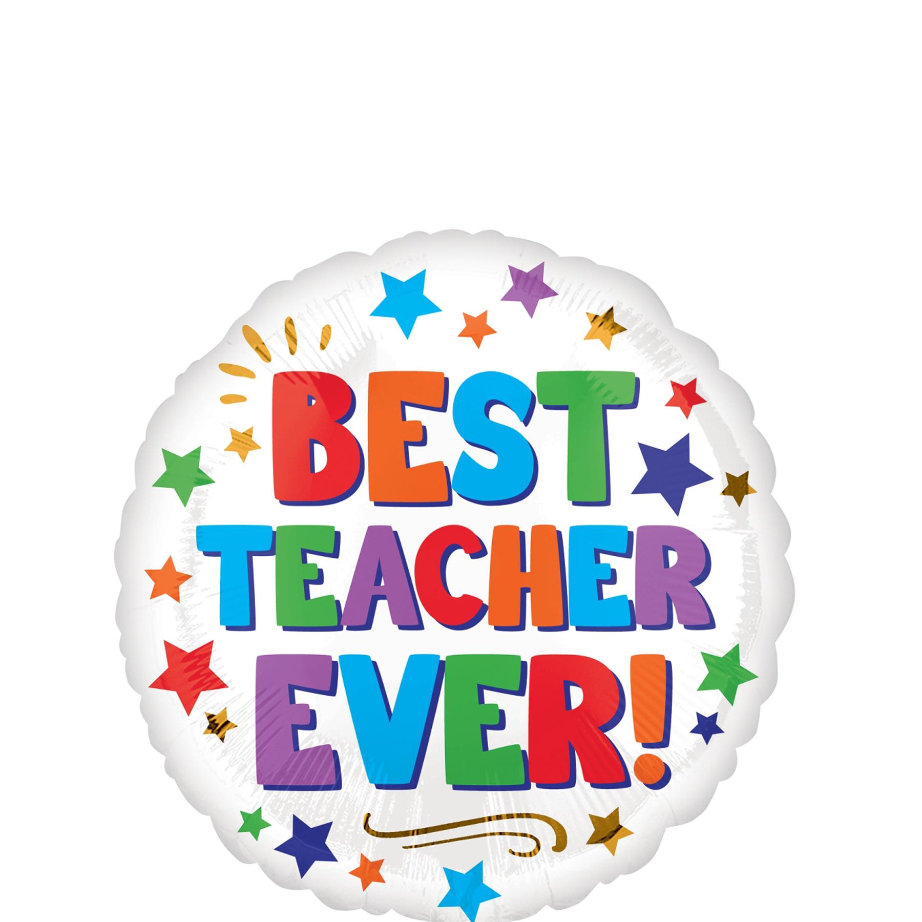 Best Teacher Ever Foil Balloon 45cm Balloons & Streamers - Party Centre - Party Centre
