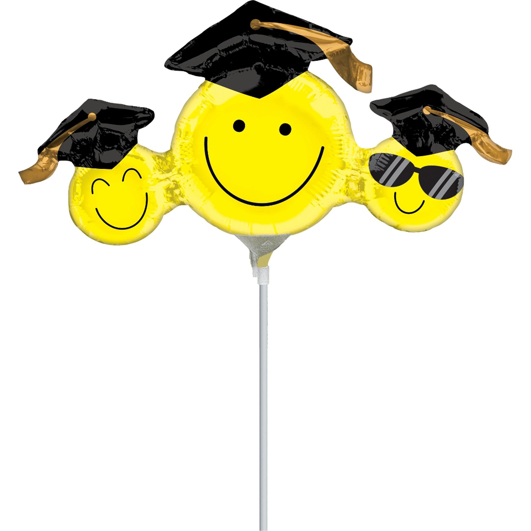 Happy Grad Faces Mini Shape Foil Balloon Balloons & Streamers - Party Centre - Party Centre