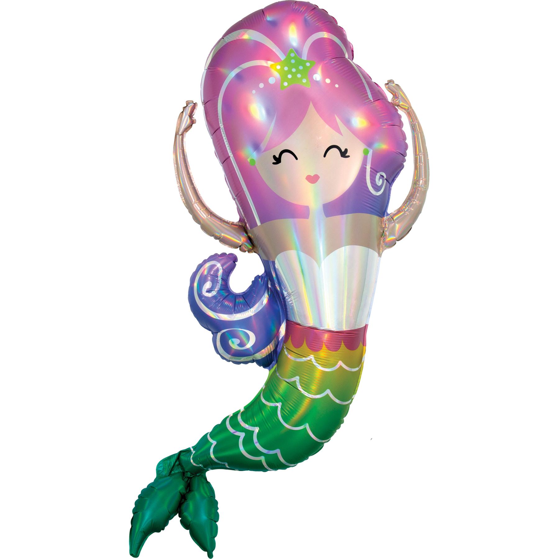 Mermaid Iridescent SuperShape Balloon 81x104cm Balloons & Streamers - Party Centre - Party Centre