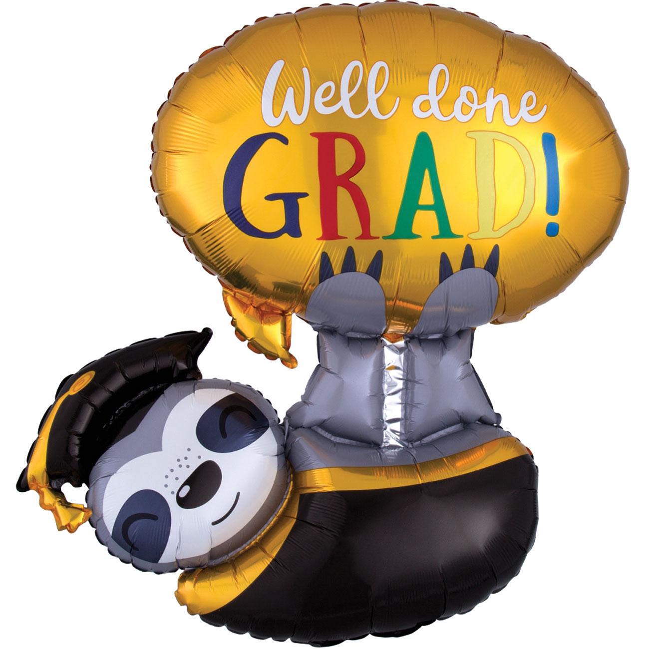 Graduation Sloth SuperShape Foil Balloon 71cm Balloons & Streamers - Party Centre - Party Centre