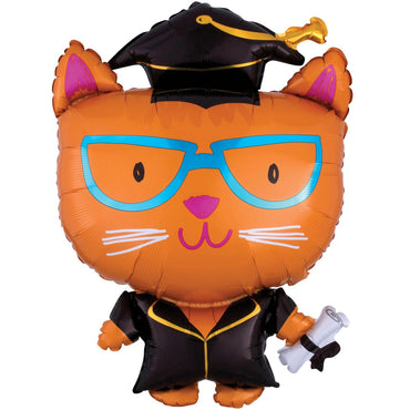 Graduation Cat SuperShape Foil Balloon 55x73cm Balloons & Streamers - Party Centre - Party Centre