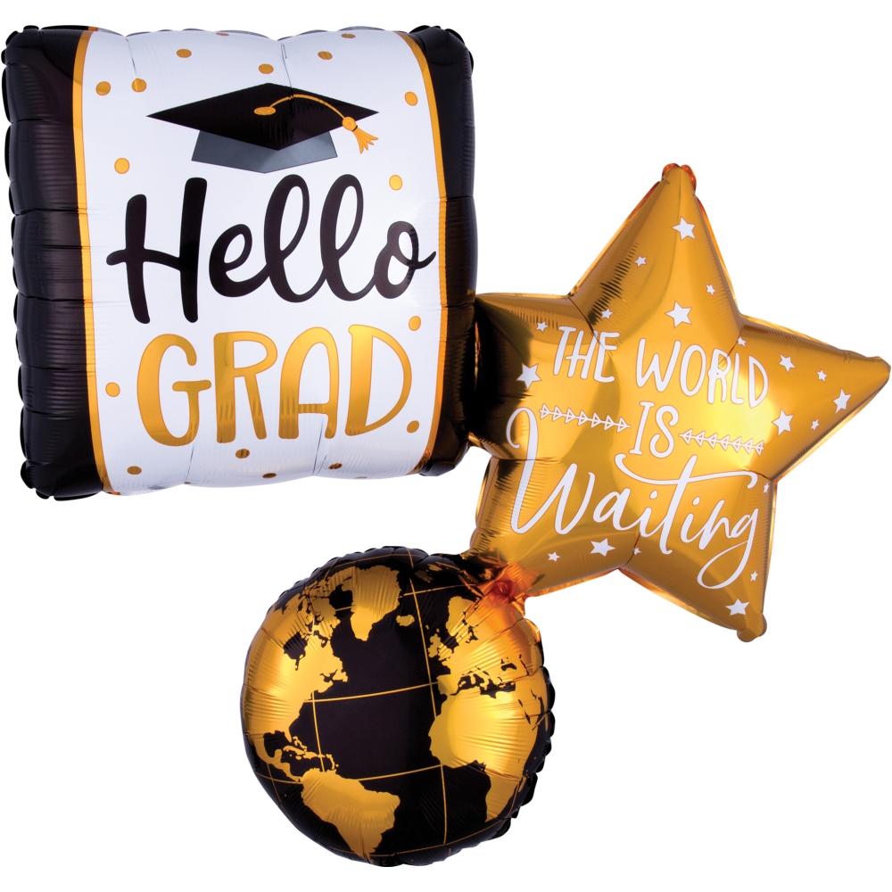 The World is Waiting Grad SuperShape Balloon 81x86cm Balloons & Streamers - Party Centre - Party Centre