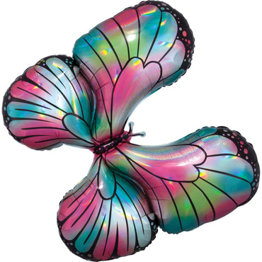 Butterfly Iridescent Teal & Pink SuperShape Balloon 76x66cm Balloons & Streamers - Party Centre - Party Centre
