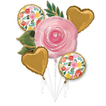 Bright Florals Balloon Bouquet 5pcs Balloons & Streamers - Party Centre - Party Centre