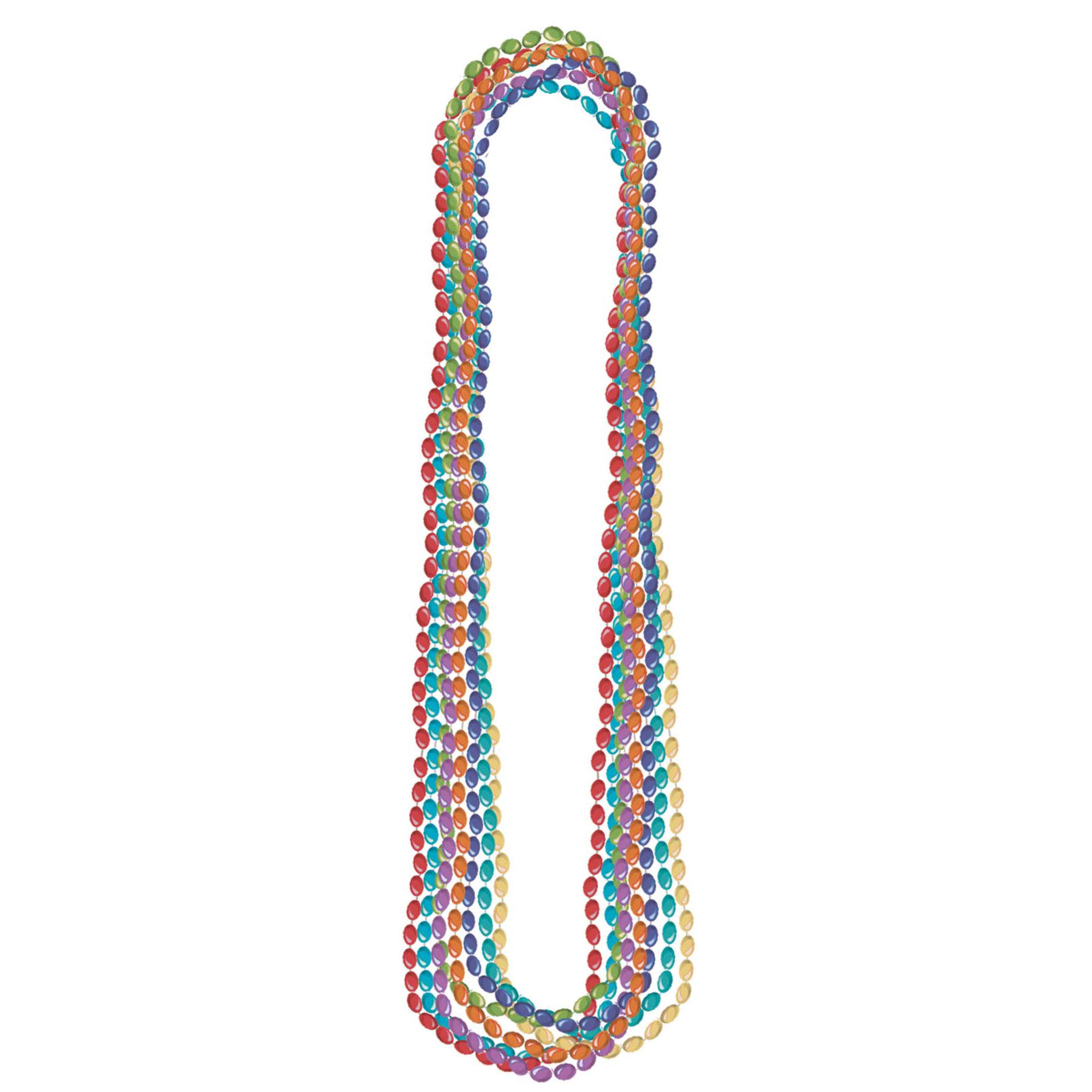 Bright Colors Metallic Bead Necklaces 8pcs Costumes & Apparel - Party Centre - Party Centre