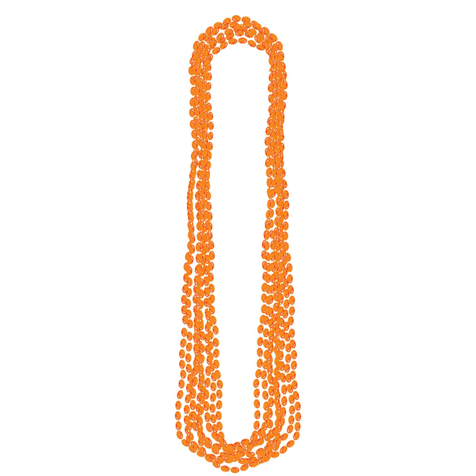 Metallic Orange Necklaces 8pcs Costumes & Apparel - Party Centre - Party Centre