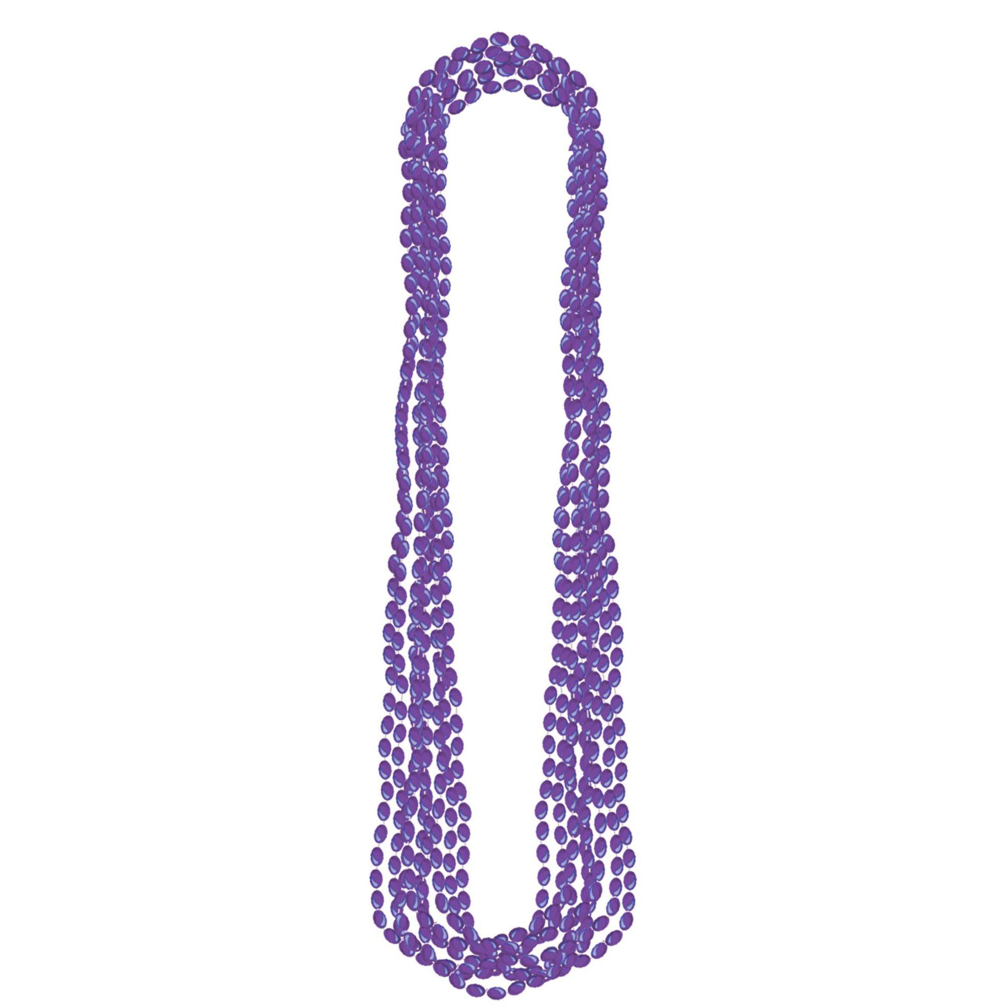 Metallic Purple Necklaces 8pcs Costumes & Apparel - Party Centre - Party Centre
