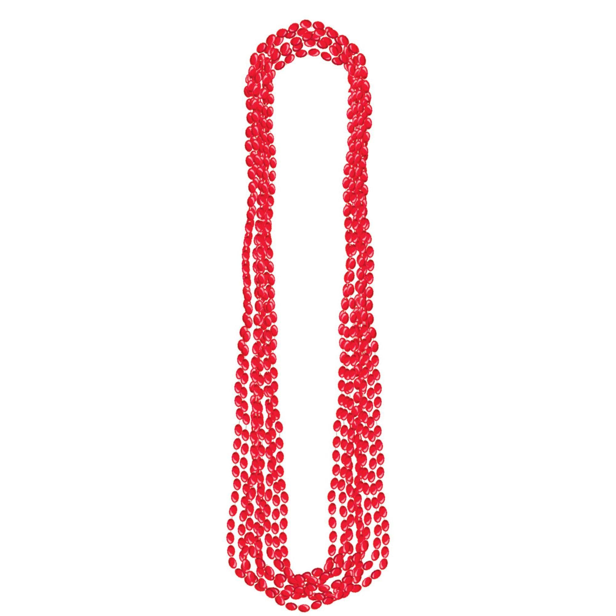 Metallic Red Necklaces 8pcs Costumes & Apparel - Party Centre - Party Centre