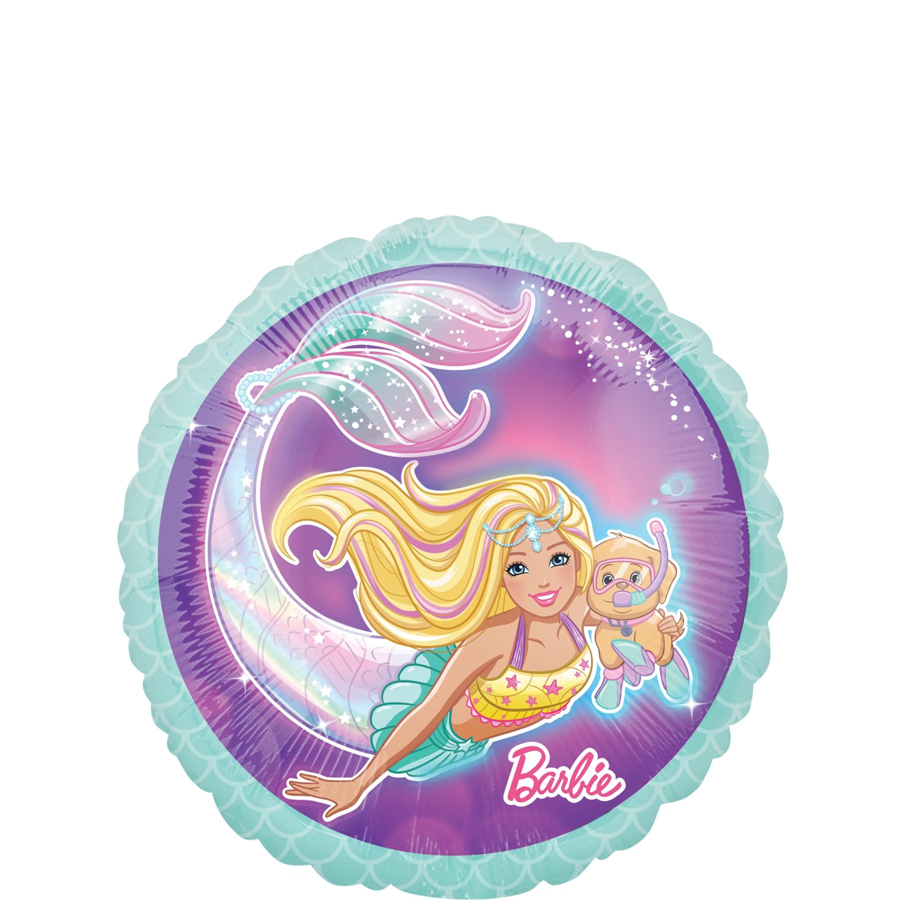 Mermaid Barbie Round Foil Balloon 45cm Balloons & Streamers - Party Centre - Party Centre