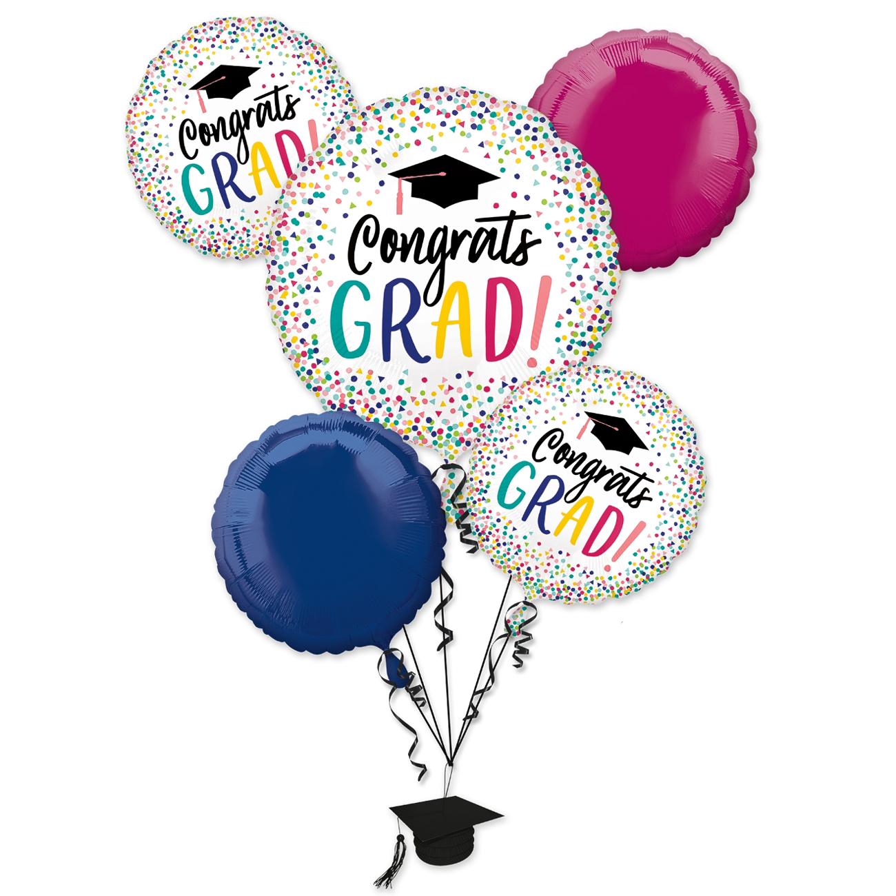 YAY Grad Balloon Bouquet 5pcs Balloons & Streamers - Party Centre - Party Centre