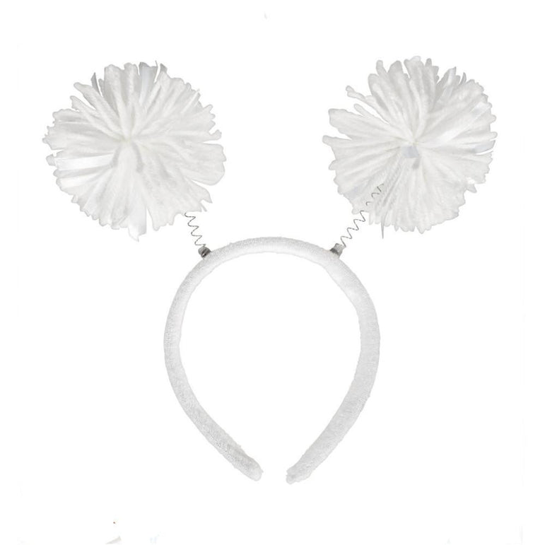 White Headbopper Pom Pom Costumes & Apparel - Party Centre