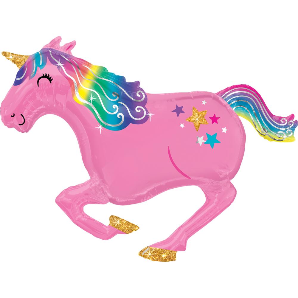 Pink Unicorn SuperShape Foil Balloon 99x86cm Balloons & Streamers - Party Centre - Party Centre